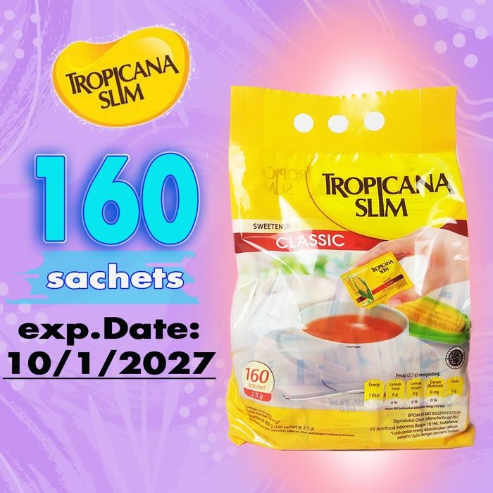 

TROPICANA SLIM CLASSIC 160 SACHET X 2,5 GRAM mantap gula tropicana