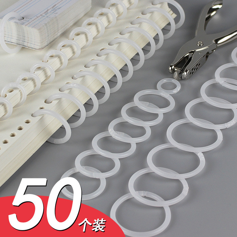 

50 Pcs 15/20/28/32/40Mm Plastic Ring Binder Diy Albums Circle Loose-Leaf Book Hoops Opening Office