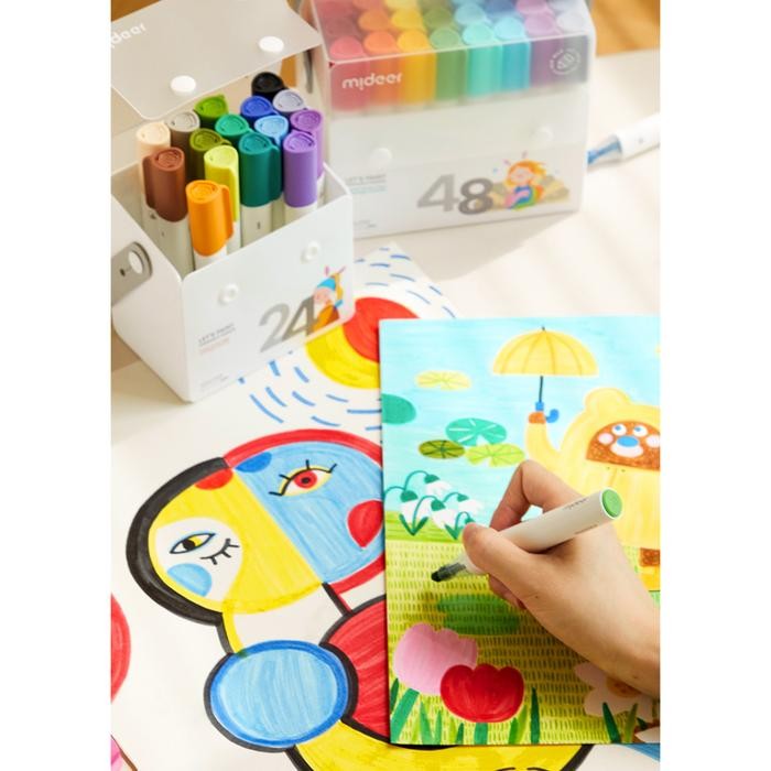 

Mideer Washable Marker Spidol 12 24 36 48 Warna Color Colors Nontoxic #Gratisongkir