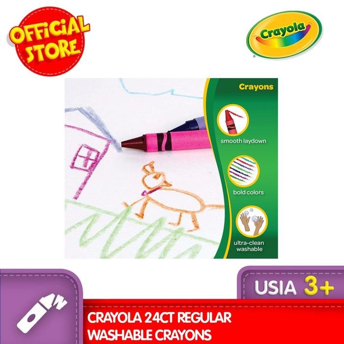 

Crayola 24Ct Regular Washable Crayons #Gratisongkir