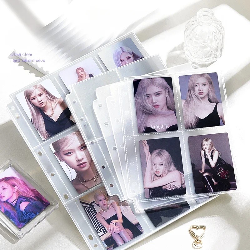 

Meet Yx 10Pcs Clear Loose-Leaf Sheets Sleeve Pages For A5/A4 Binder 4/ 9Grid Pocket 3Inch Photocard