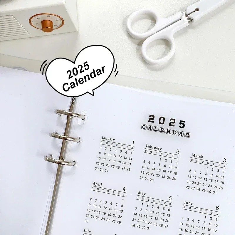 

Fromthenon 2024 2025 Year Calendar Index Dividers Watercolor Refill A5 A6 6 Holes Leaf Spiral