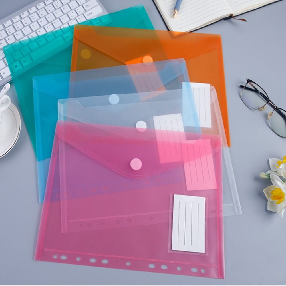 

A4 Colorful Transparent File Folders Wallets Document Files With Holes For Ring Binder Folder