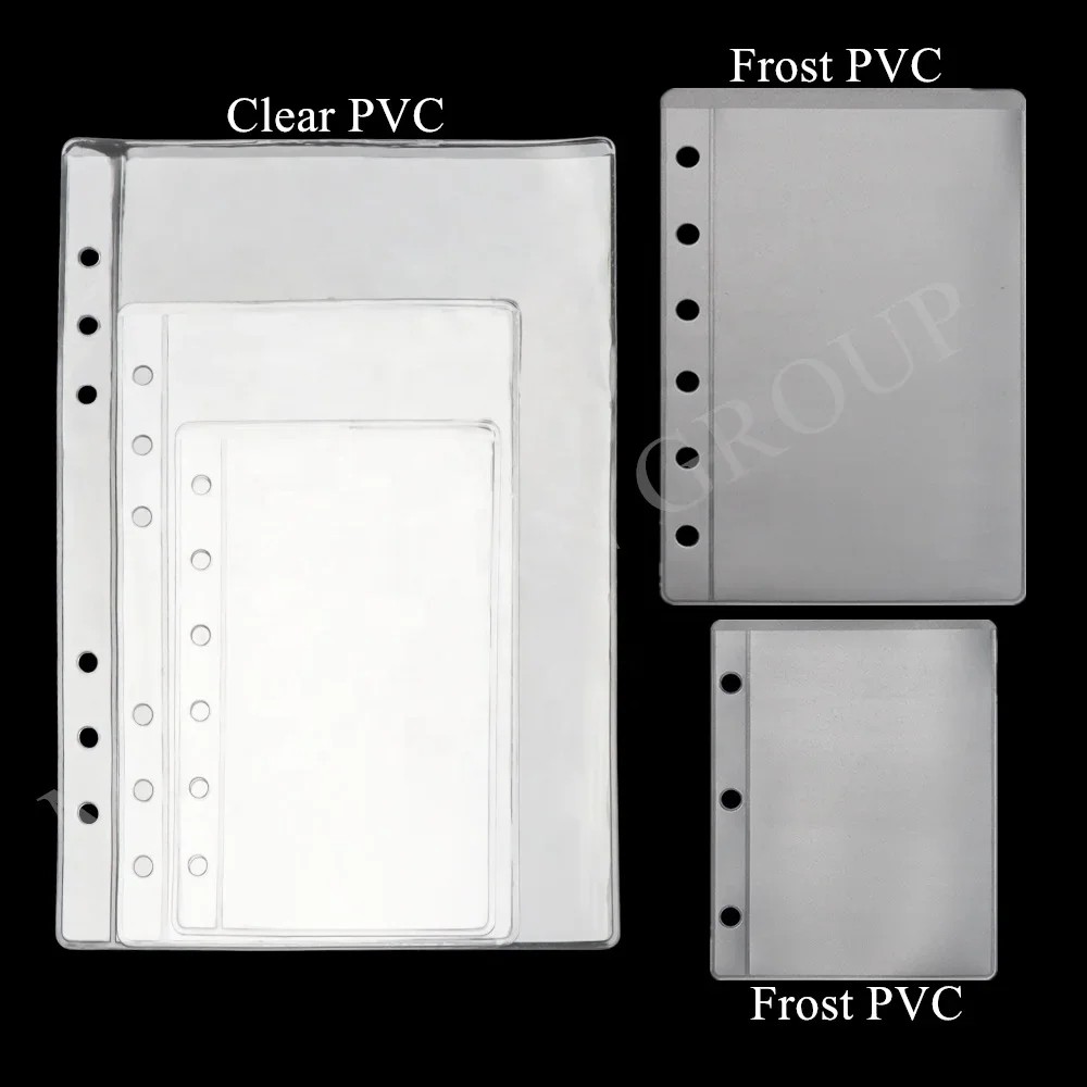 

30Pcs Budget Binder Top Loading Clear Frost Pvc Envelope Pouch Zipless Loose Leaf Binder Pocket A5