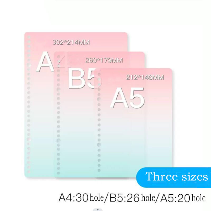 

Kw-Trio 2Pcs A4B5A5 Cover Binder Gradual Loose-Leaf Paper-Tight Plastic Cover Journal Notebook