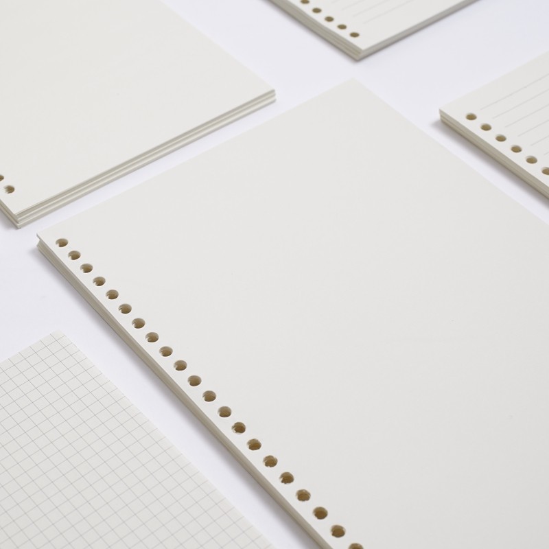 

2 / 20 / 26 / 30 Holes A5 B5 A4 Woodfree Refills, Lined/Check/Blank Cornell Notes Notebook Loose
