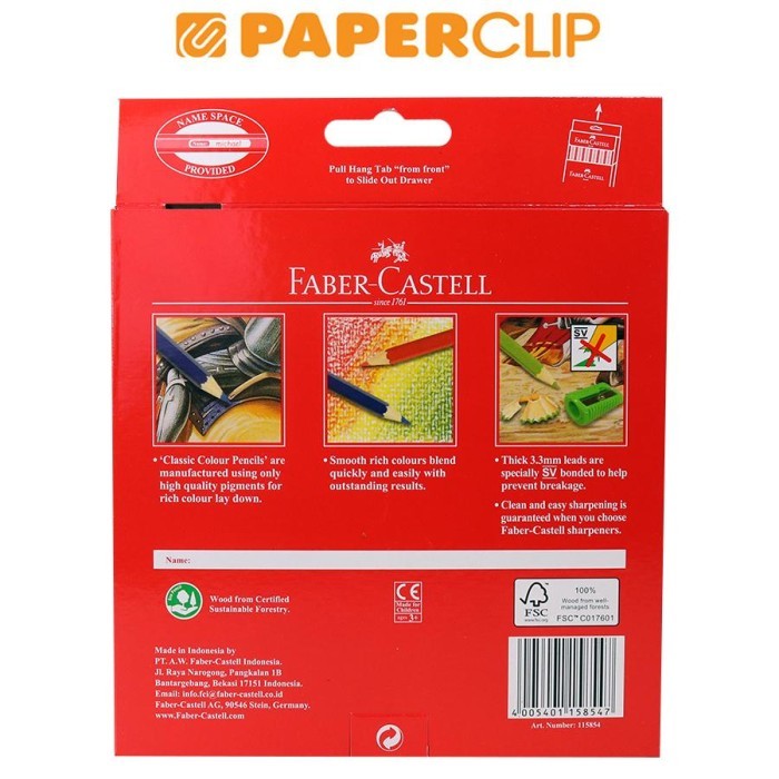 

Pensil Warna Faber Castell Classic Rl 115854 24C Dus #Gratisongkir