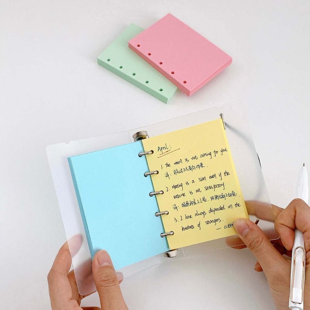 

50Sheets A8 M5 Loose Leaf Refill Paper 5-Ring Candy Color Refill Spiral Binder Inner Pages Indexing