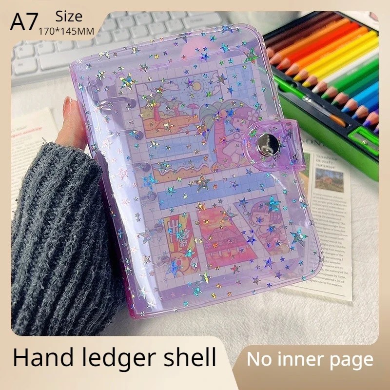 

Rainbow Gradient A7 Binder Case, Colorful Six Hole Binder, Diy Hand Ledger Notebook Project