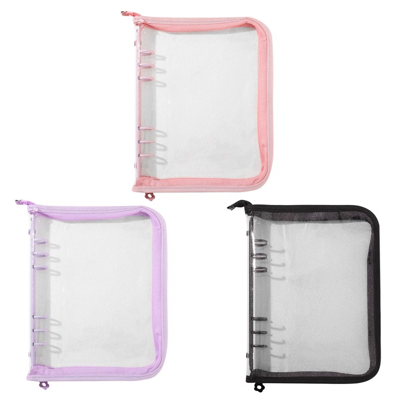 

Transparent A5 Binder Shell Waterproof Pvc Binder Cover With Zipper For Refillable Notebook Shell