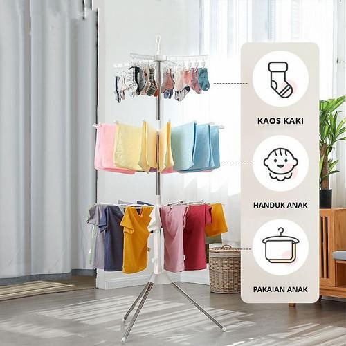 BISA COD SHENAR Rak Jemuran handuk 24 Klip dan 16 cabang/jemuran baju bayi/jemuran stainless/jemuran