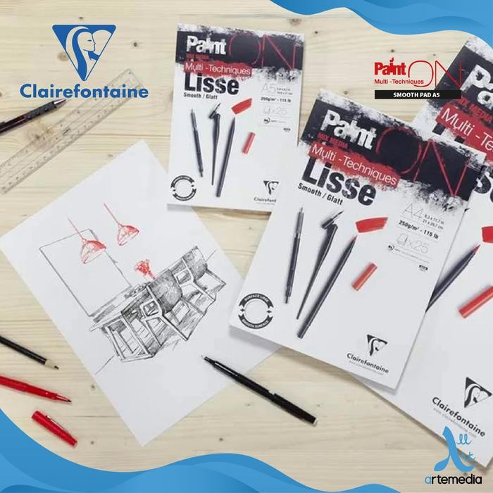

Kertas Gambar Clairefontaine Paint On A5 Smooth Multi Techniques Pad #Gratisongkir