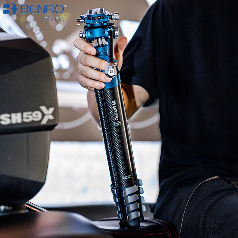Benro Bluebird Cb258Ck Cb259Afk Cb259Cfk Carbon Fiber Video Tripod Kit With Fluid Head Twist Max