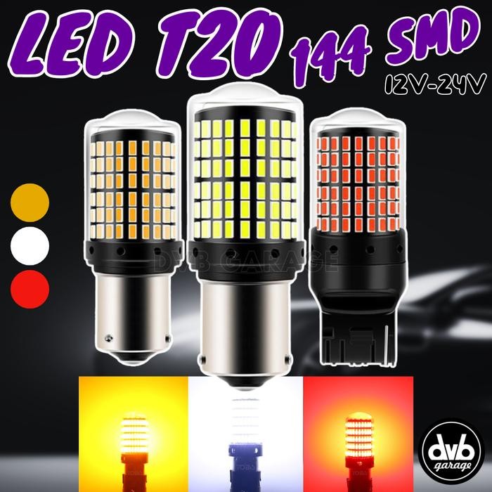 Lampu LED T20 144SMD 7440 7443 1157 BAY15D 1156 BAU15S BAI15S Sein