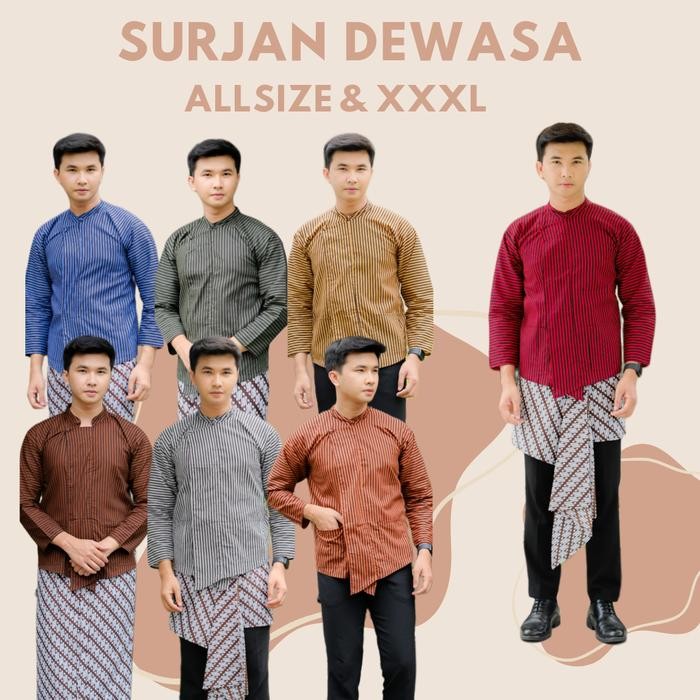 ASLI ATASAN BAJU AJAWA LURIK LAKI LAKI SURJAN KATUN PREMIUM MODERN BERKUALITAS READY STOCK