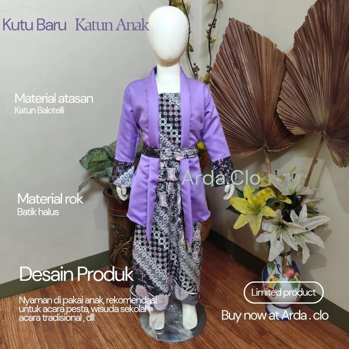 TERMURAH Baju Setelan Kebaya Kutu Baru KATUN Anak PEREMPUAN tk Sd / Baju AAnak Perempuan Murah READY