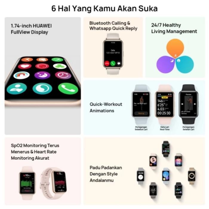 Huawei Watch Fit 2 New Garansi Resmi SmartWatch Jam Band