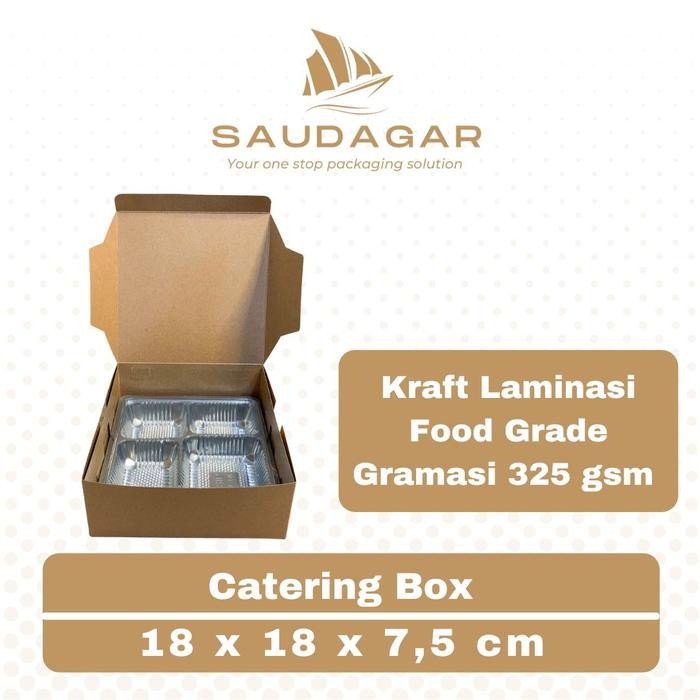 

Box Kotak Nasi 18X18 / Dus Katering Kraft Laminasi 325 Gsm