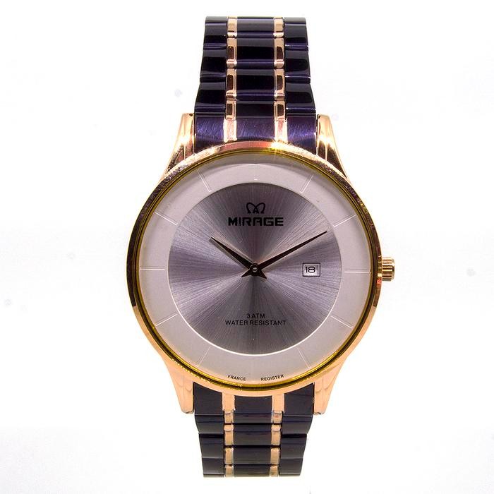 Mirage Watch - Jam Tangan Pria Miragewatch Original Keren Model Baru 8670M Hitam List Rosegold