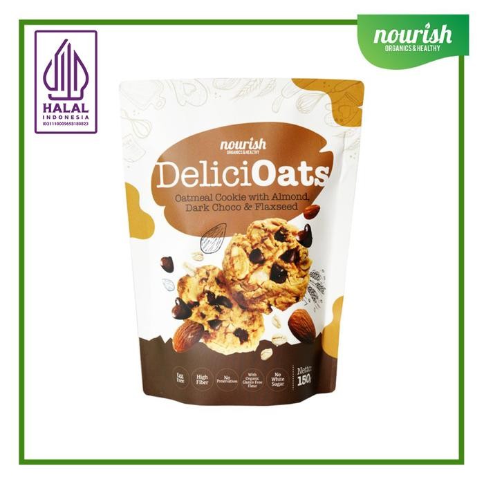 

PastikanTerjaminMutunya- Delicioats (Healhty Oat Cookie with Almond & Choco) Kue Sehat 150 gr