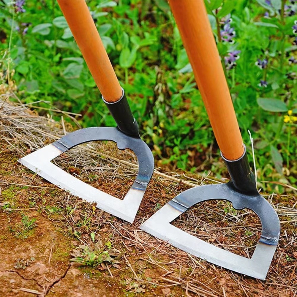 Cangkul Berongga Keras Semua Baja, Cangkul Taman Tahan Lama untuk Penyiangan, Cangkul Perkakas