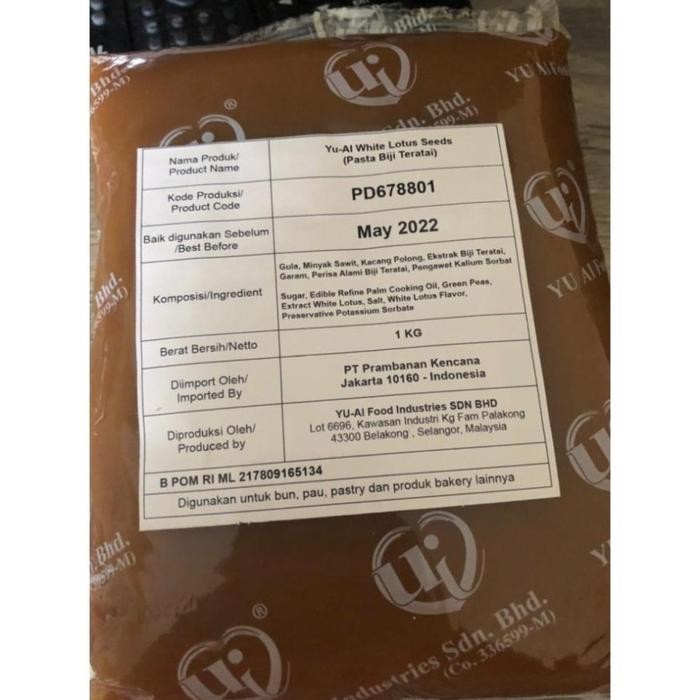 

PastikanTerjaminMutunya- YU AI WHITE LOTUS BEAN PASTE BUNGA LOTUS 1 KG