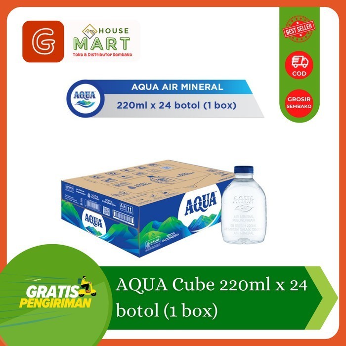 

SemuAReadyYaB0Zq- AQUA MINI BOTTLE CUBE 220 ML 1 DUS (24 BOTOL) / Air Minum Dalam Kemasan (AMDK)