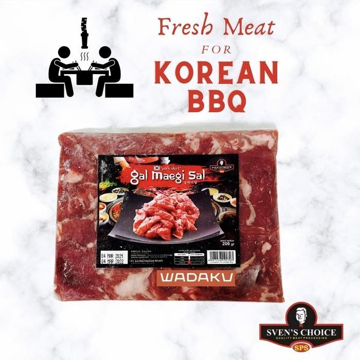 

BnyKBonusBelidiMari- DAGING babi Pork Galmaegisal pork skirt Meat 200g BBQ KOREA