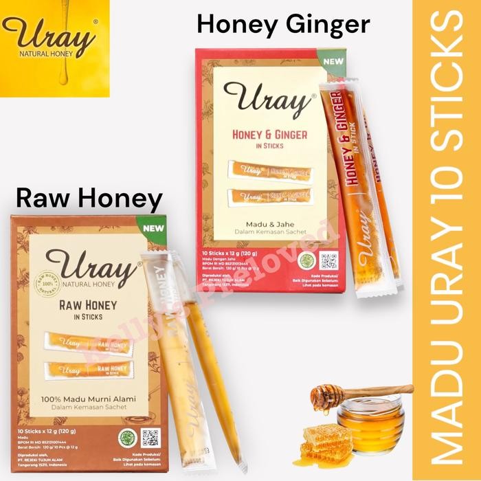 

BnyKpilihAnSkrG- MADU URAY STICK SACHET RAW HONEY & GINGER 10 STICKS