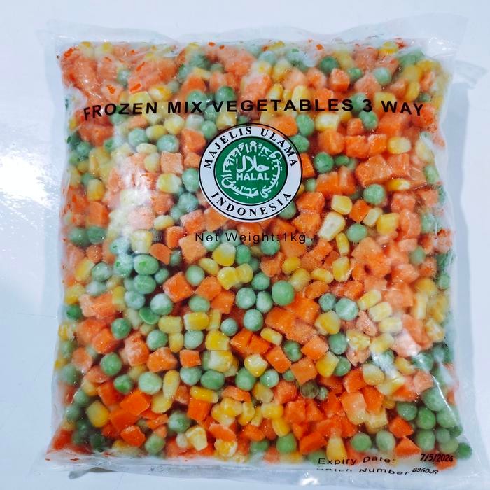 

BnyKBonusBelidiMari- Frozen Mixed Vegetables Vegetables Mix 3 Ways Sayuran Beku 1 kg