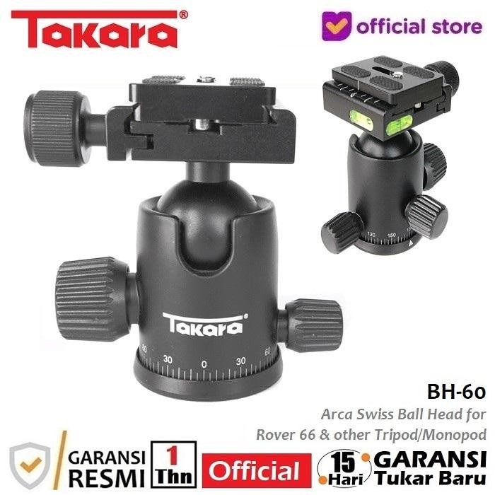 Klik- Takara Bh-60 Ball Head With Arca Swiss Plate For Tripod & Monopod