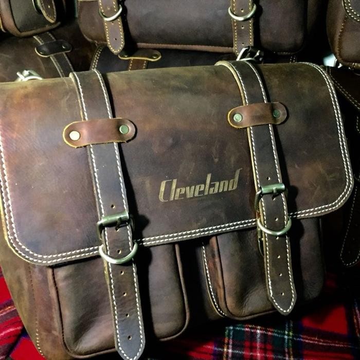 PREMIUM side bag leather cleveland tas motor kulit