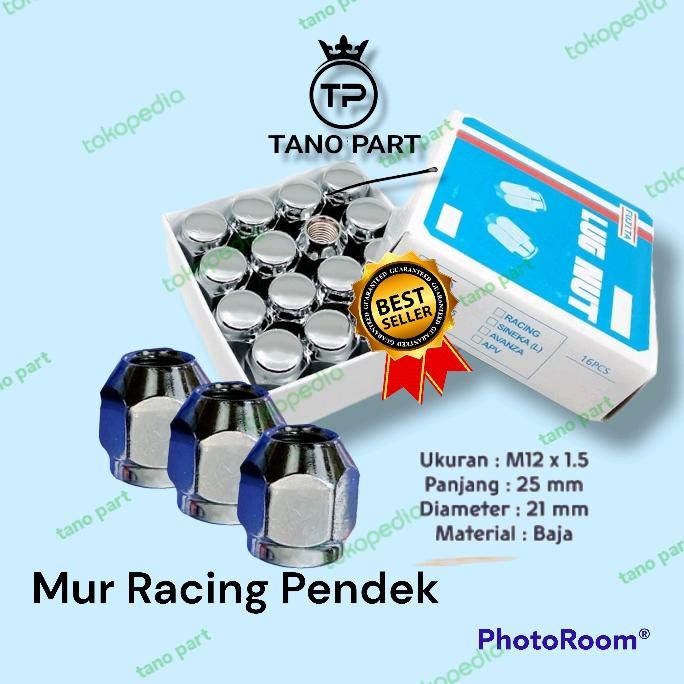 PREMIUM Mur Roda Racing Ayla Calya Panjang 2.5 Cm Lugnut Baut Mobil Isi 16Pc