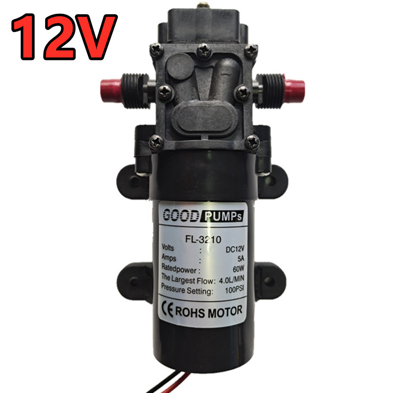 DC 12V 100PSI 60W / 24V 130PSI 80W Car Wash Electric Water Pump Micro High Pressure Diaphragm Water 