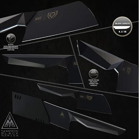 Dalstrong Ni Cleaver - 4.5" - Shadow Black Series 7Cr17Mov-X