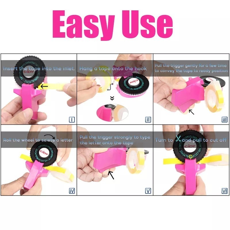 

NS - Label Maker Em 3D Stiker Label DIY Print Manual mesin pembuat stiker nama manual
