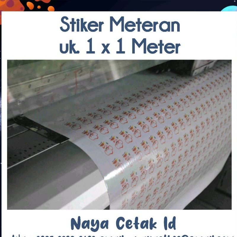 cetak stiker vinyl ritrama meteran laminasi