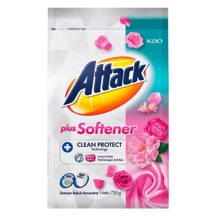 ATTACK Plus Softener Detergen Bubuk Sabun Cuci Baju 800 gr