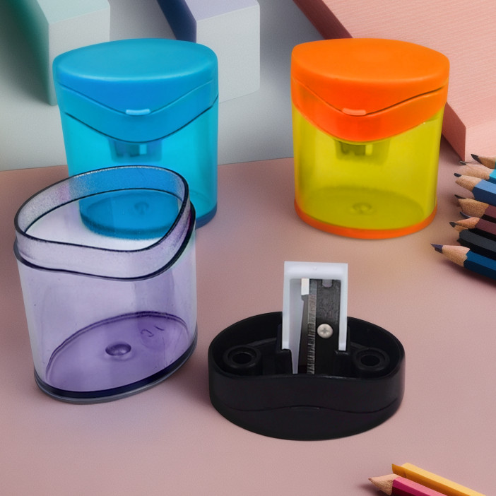 

1Pc Hand-Held Single-Hole Multifunctional Pencil Sharpener With Lid Suitable For Standard 8Mm Pencil