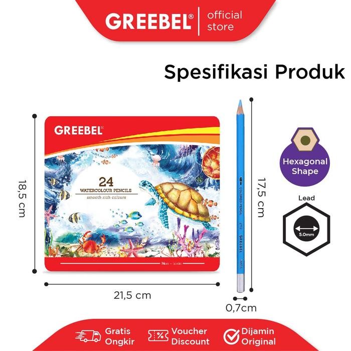 

Greebel Pensil Warna Watercolour Tin Case / Pensil Warna Greebel / Coloring Pencil Warna Aman Untuk