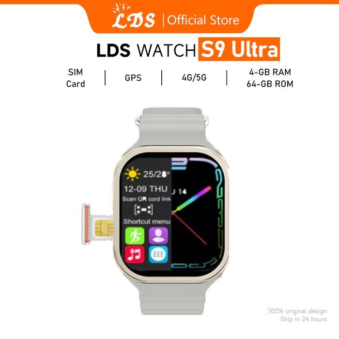 LDS 4G SMARTWATCH S9 ULTRA SIM CARD WIFI 4+64GB JAM BLUETOOTH GPS NFC FULL TOUCH SCREEN PHONE CALL