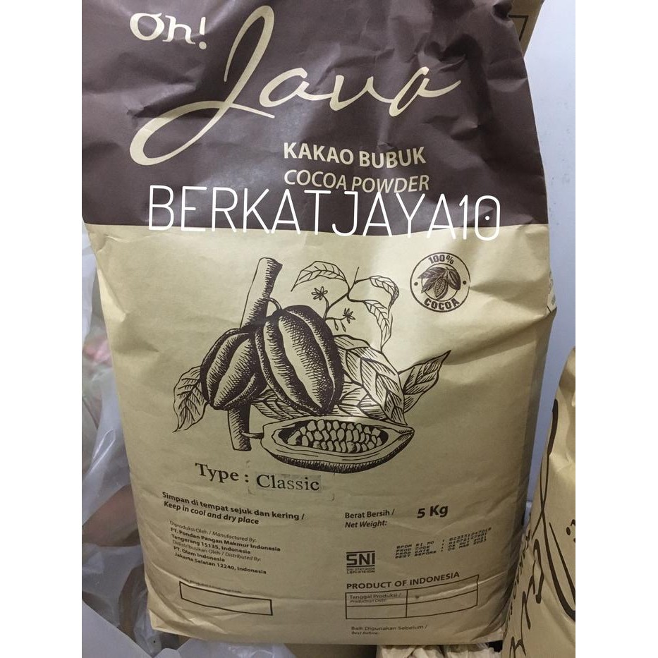 

OH JAVA CLASSIC COCOA POWDER BUBUK COKLAT KAKAO KEMASAN ASLI 5KG