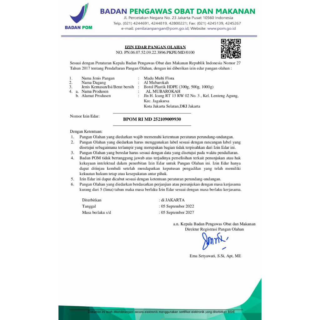 

AL MUBAROKAH - Madu Murni Multiflora Al Mubarokah