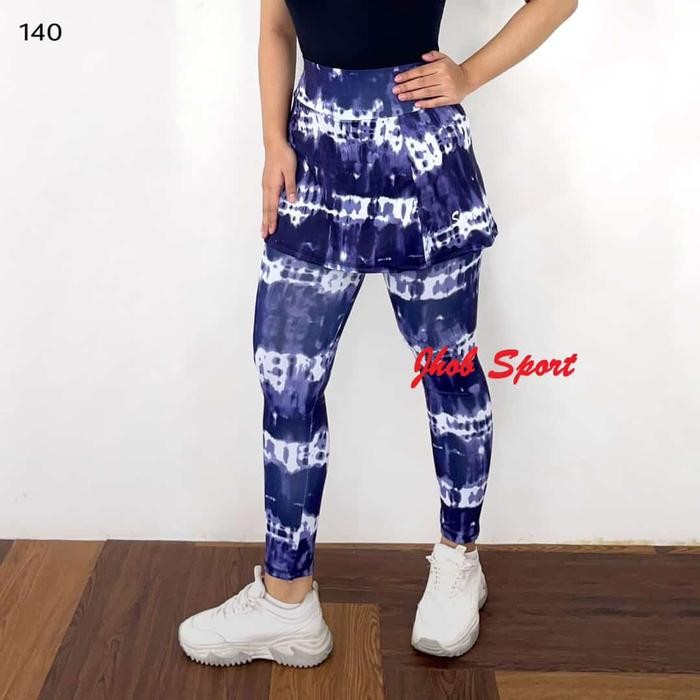 Kadens Celana Legging Rok Jumbo Olahraga Muslimah / Legging Panjang Double Rok / Celana Olahraga