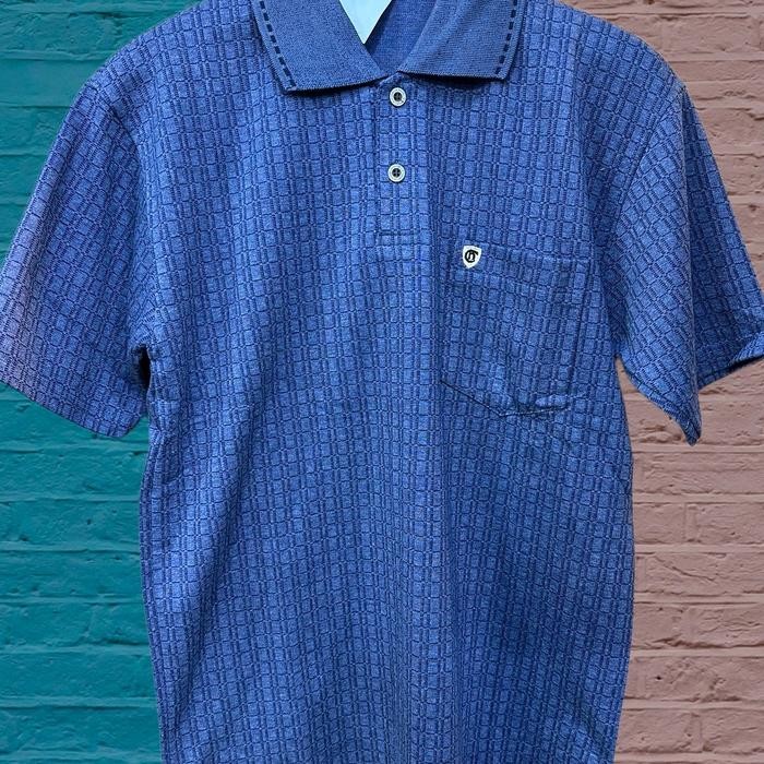 Modo- Polo Motif Krah Kantong Kaos Kerah Katun Pria Atasan Kaos Polo Basic 2Xl Kaospolo Ce