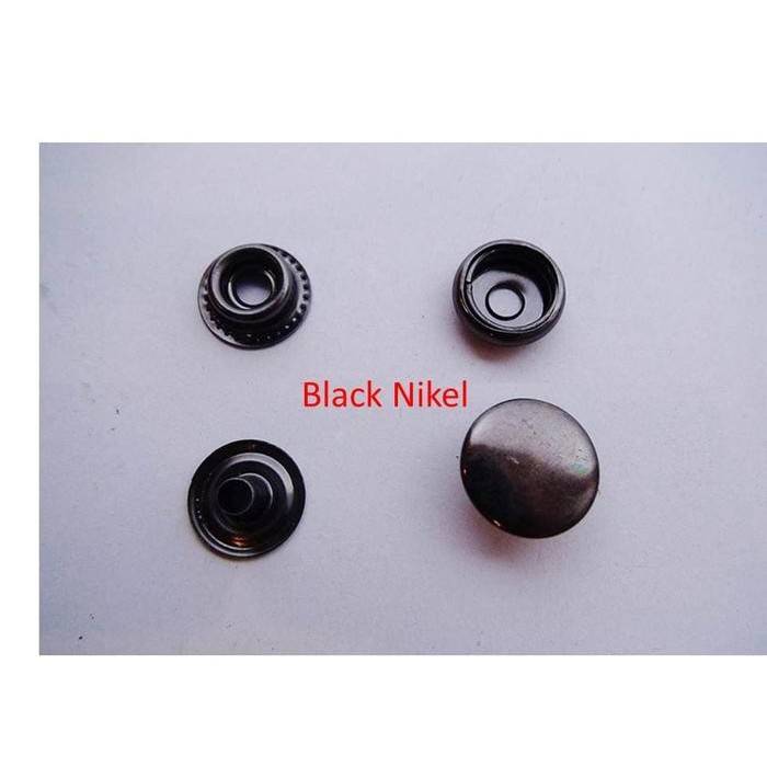 PREMIUM Kancing Jepret Besi / Snap Button 7050 - Black Nikel