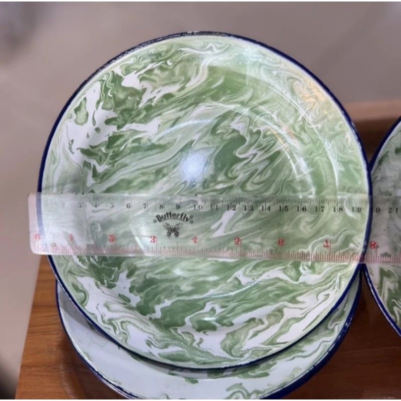 Bombardilomedis Piring Seng Lurik Jadul Hijau