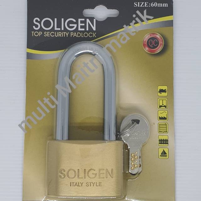 Gembok Kuningan Soligen 60 mm panjang komputer key asli Kuningan / gembok pagar 60 mm panjang bagus