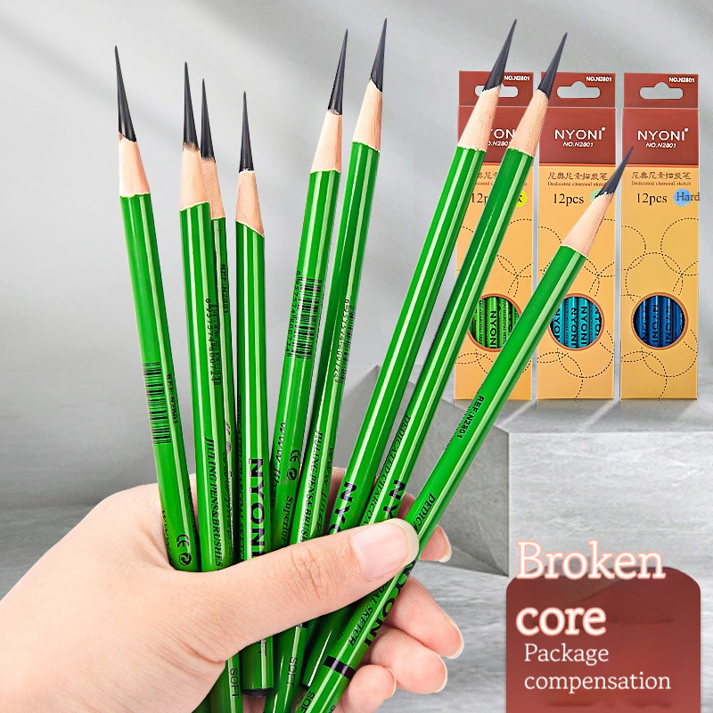 

12/10 Pcs Charcoal Graphite Sketch Set Extra-Soft Soft Medium Hard Pencils For Drawing Sketching