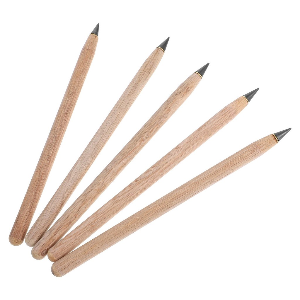 

5Pcs Erasable Pencils Non Sharpening Wooden Eternal Inkless Graphite Sketch Smooth Writing